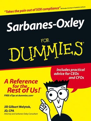 cover image of Sarbanes-Oxley For Dummies